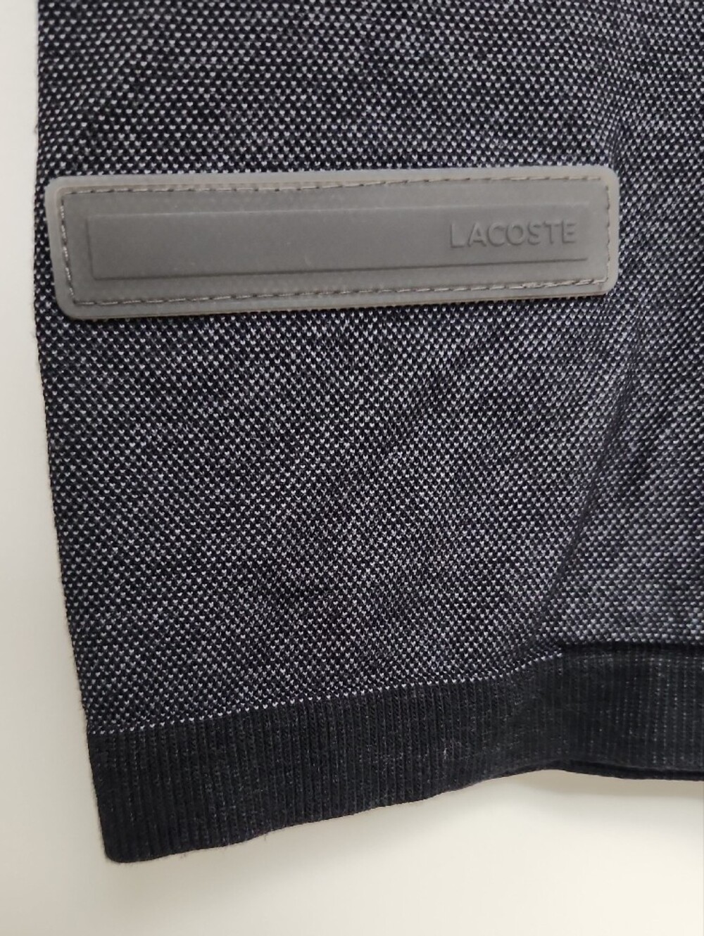Lacoste Men's Short-Sleeve Crew Shirt in Charcoal Gray - Picture 7 of 7